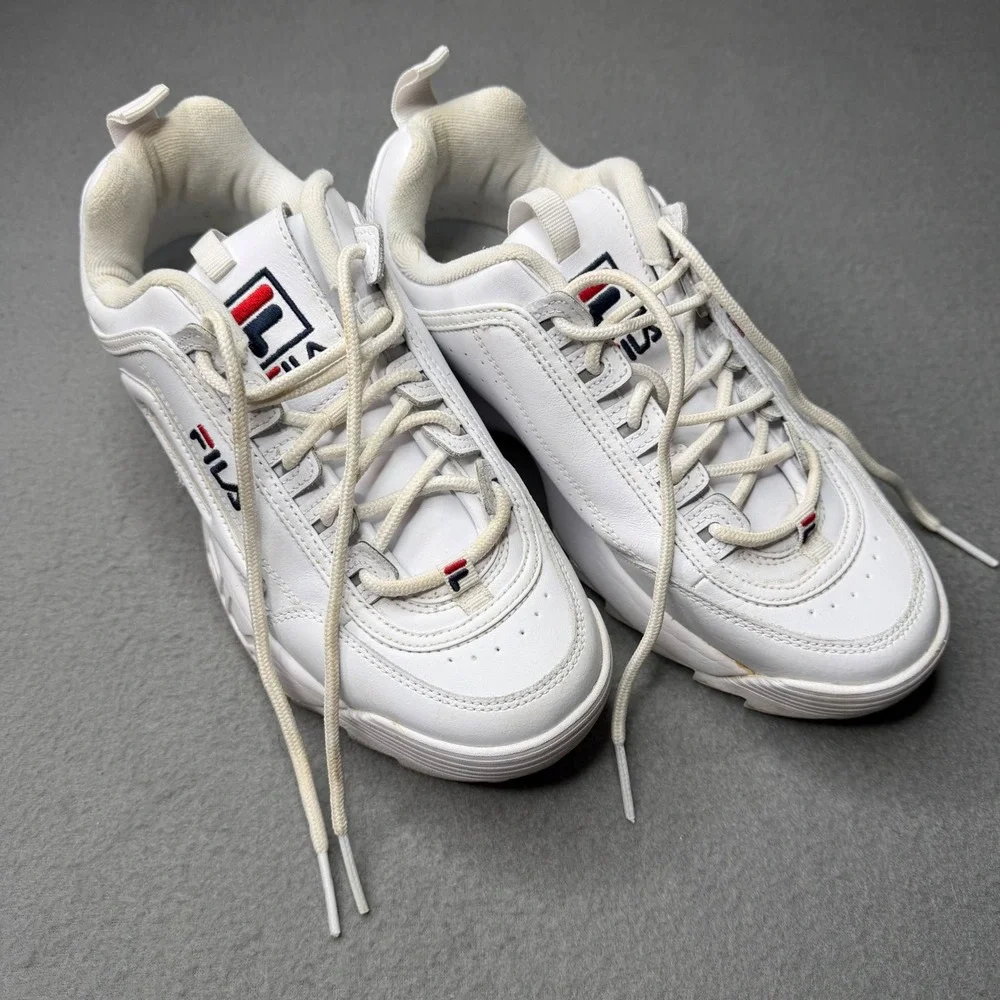 Fila Disruptor II Premium Women 9 White Chunky Platform Sneakers 5FM00002-125